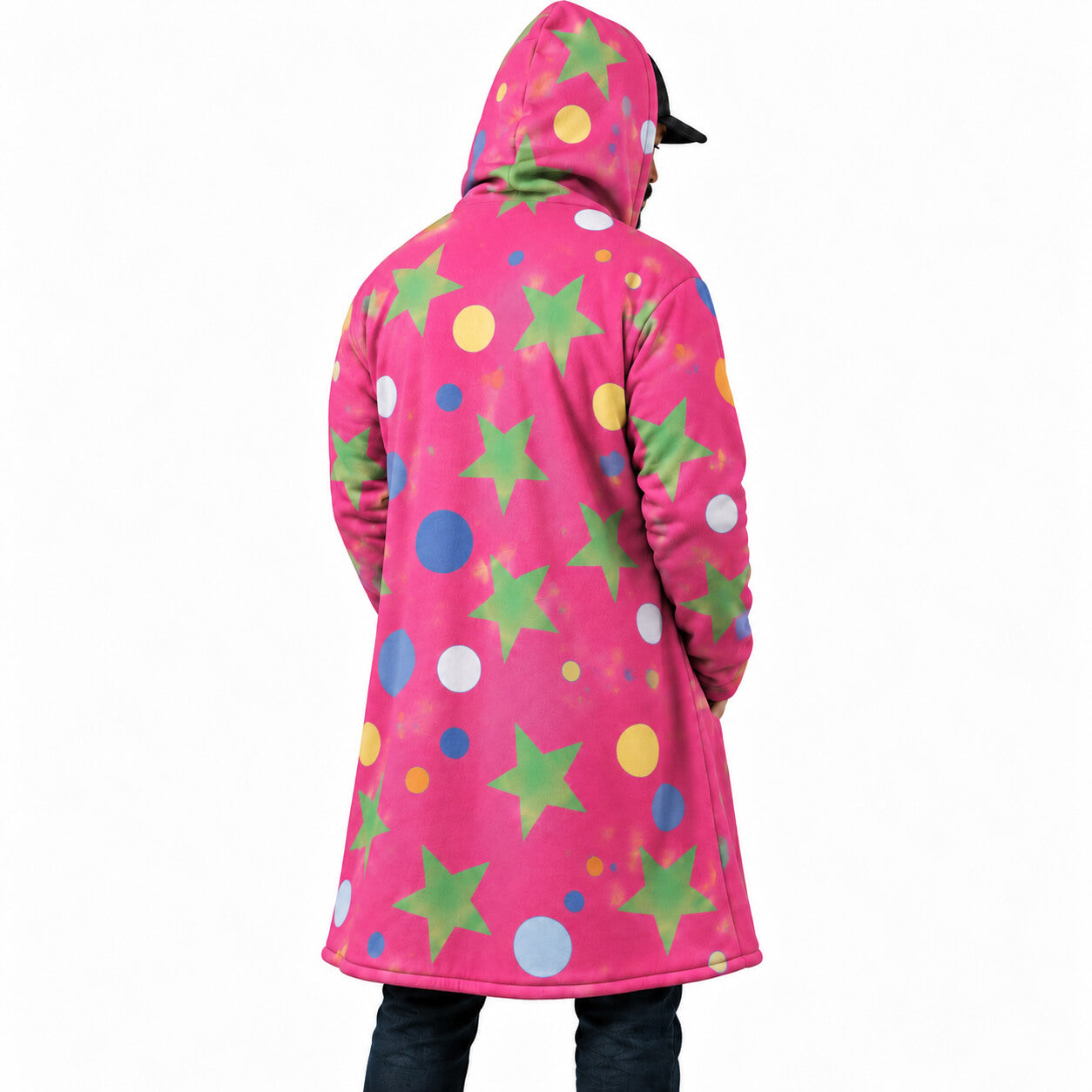 Colorful Star Hooded Cloak Coat