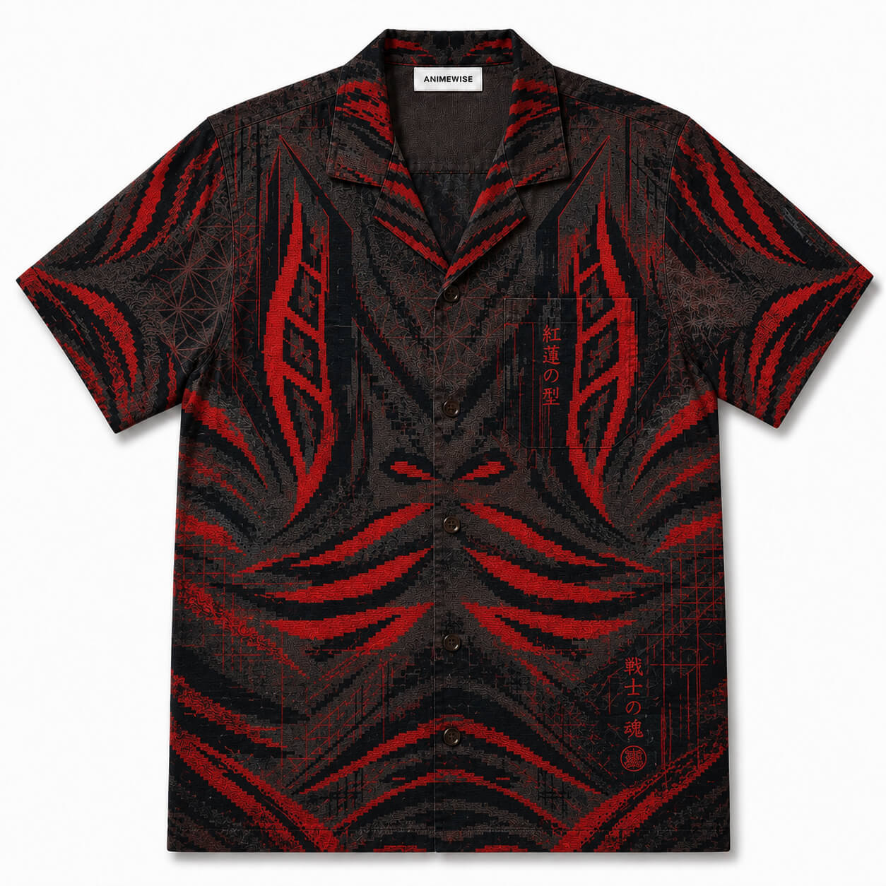 Crimson Oni Eclipse Graphic Button Up Shirt