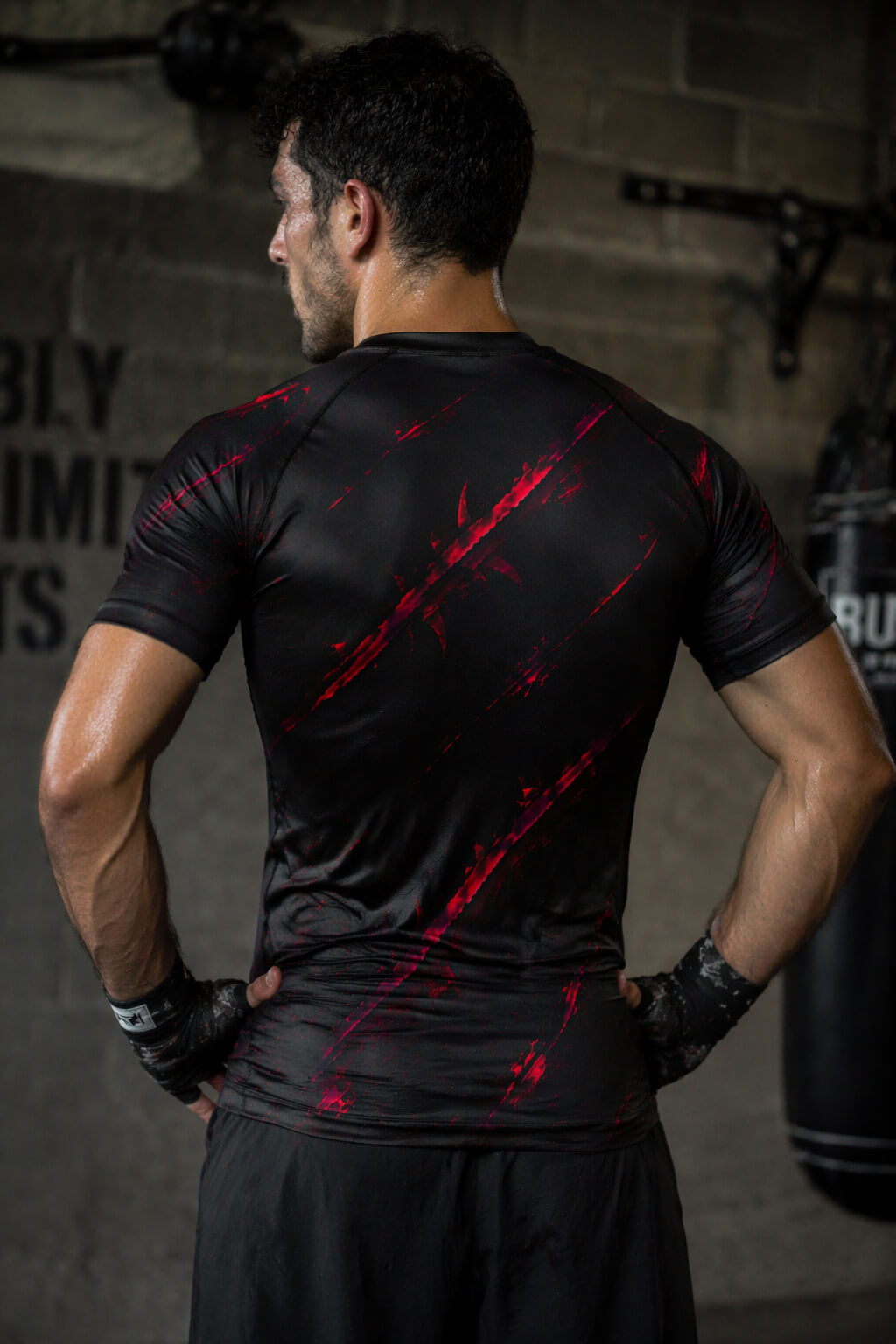 Crimson Strike Compression Performance T-Shirt – Breathable Athletic