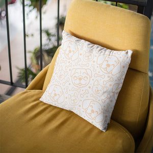 Cute Smiling Dogs All Over Brushed Throw Pillow