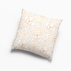 Cute Smiling Dogs All Over Brushed Throw Pillow