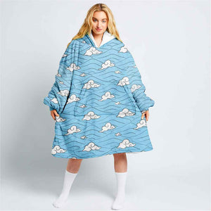 Final Selection Pattern Oversized Fleece Oodie Blanket Hoodie
