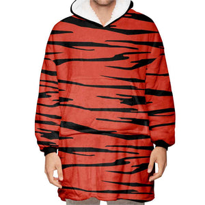 Mista Tiger Skin Pattern Oodie Blanket Hoodie