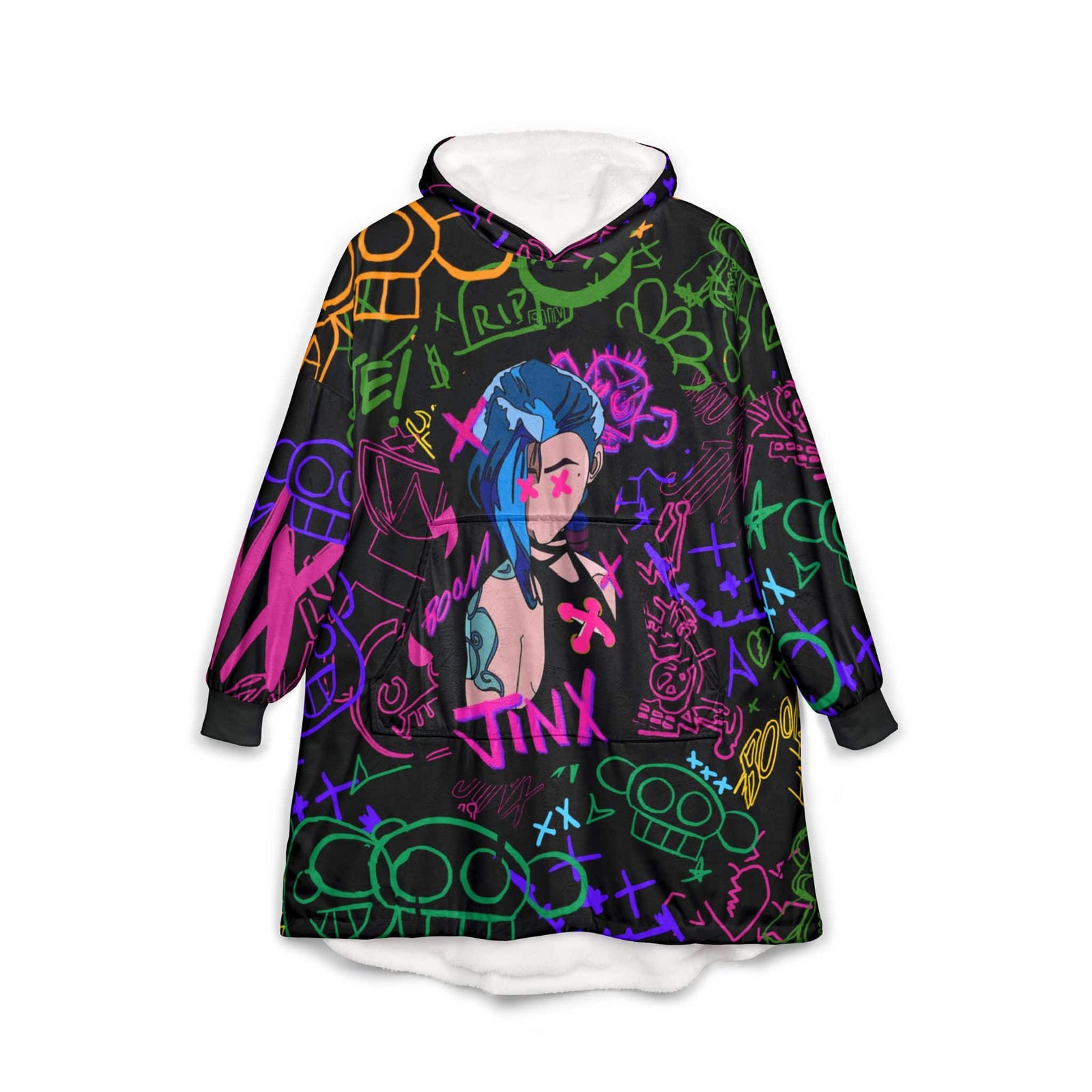 Jinxed Neo Graffiti Oversized Blanket Hoodie