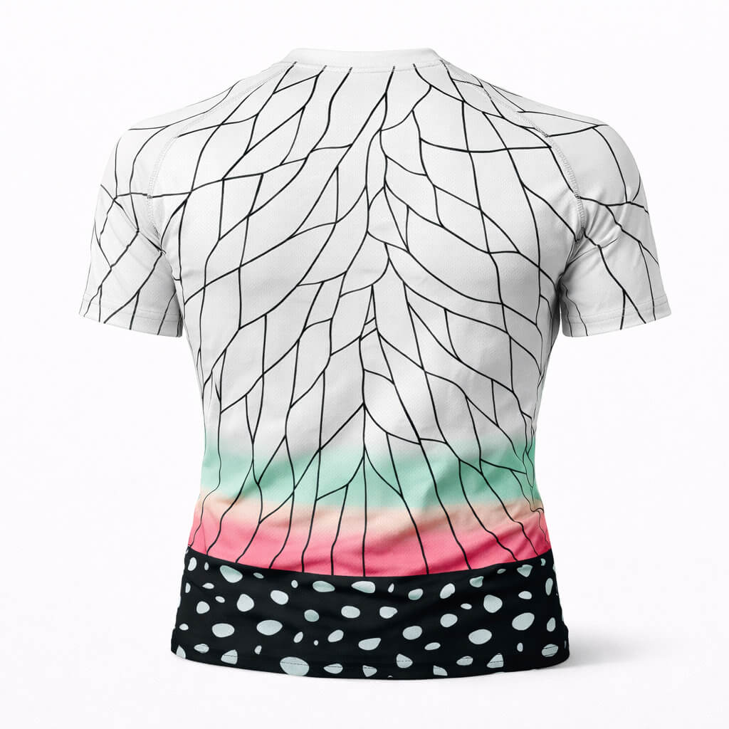 Feather Pattern Compression Rash Guard