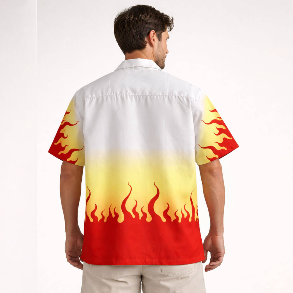 DS Classic Flame Pillar Button Up Hawaiian Shirt