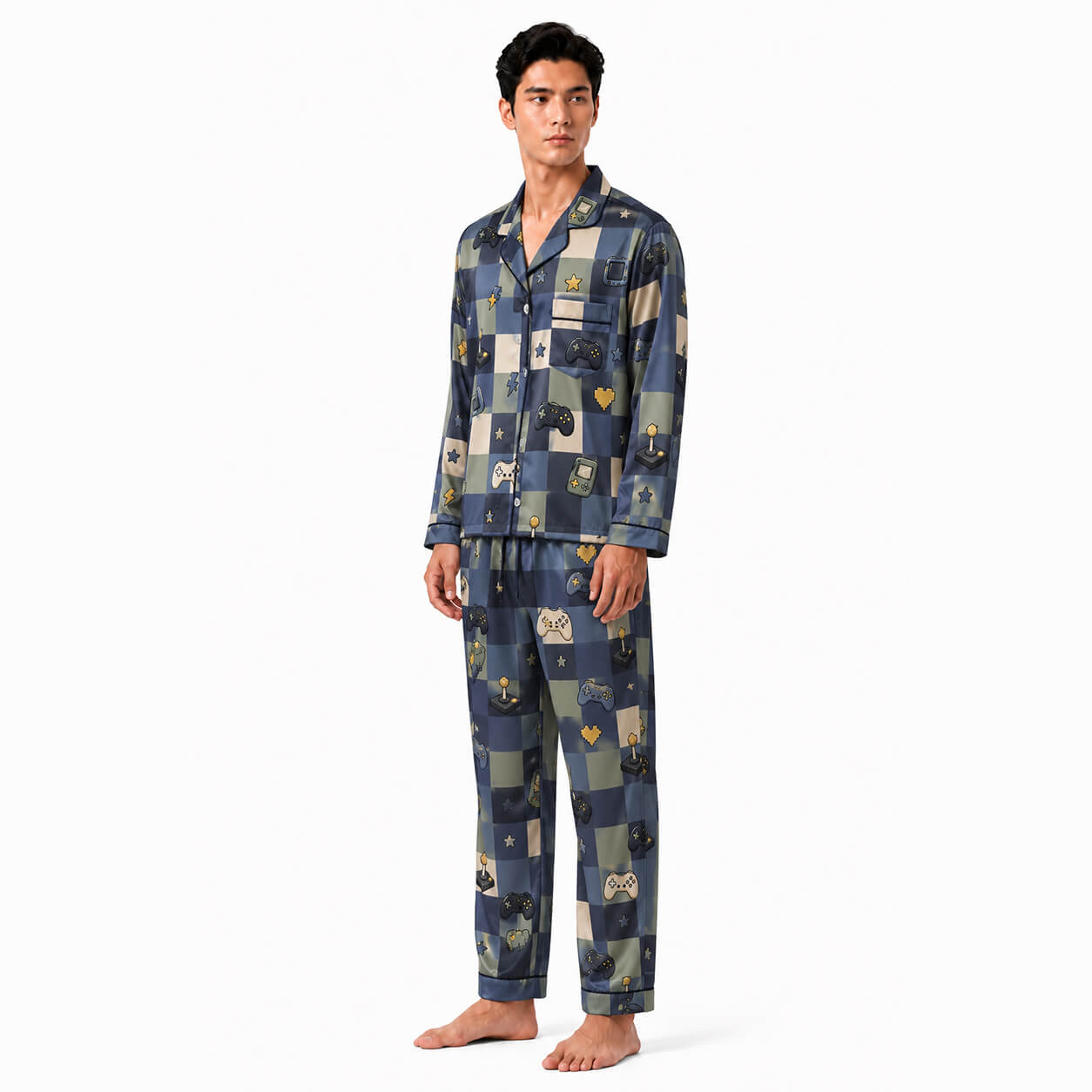 Men's Game Night Satin Pajama Set