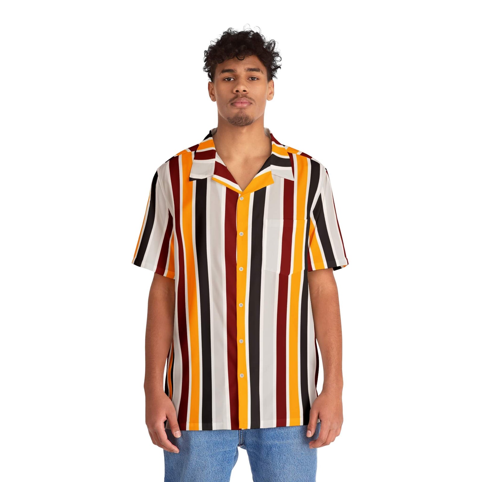 Mickey Stripe Hawaiian Shirt
