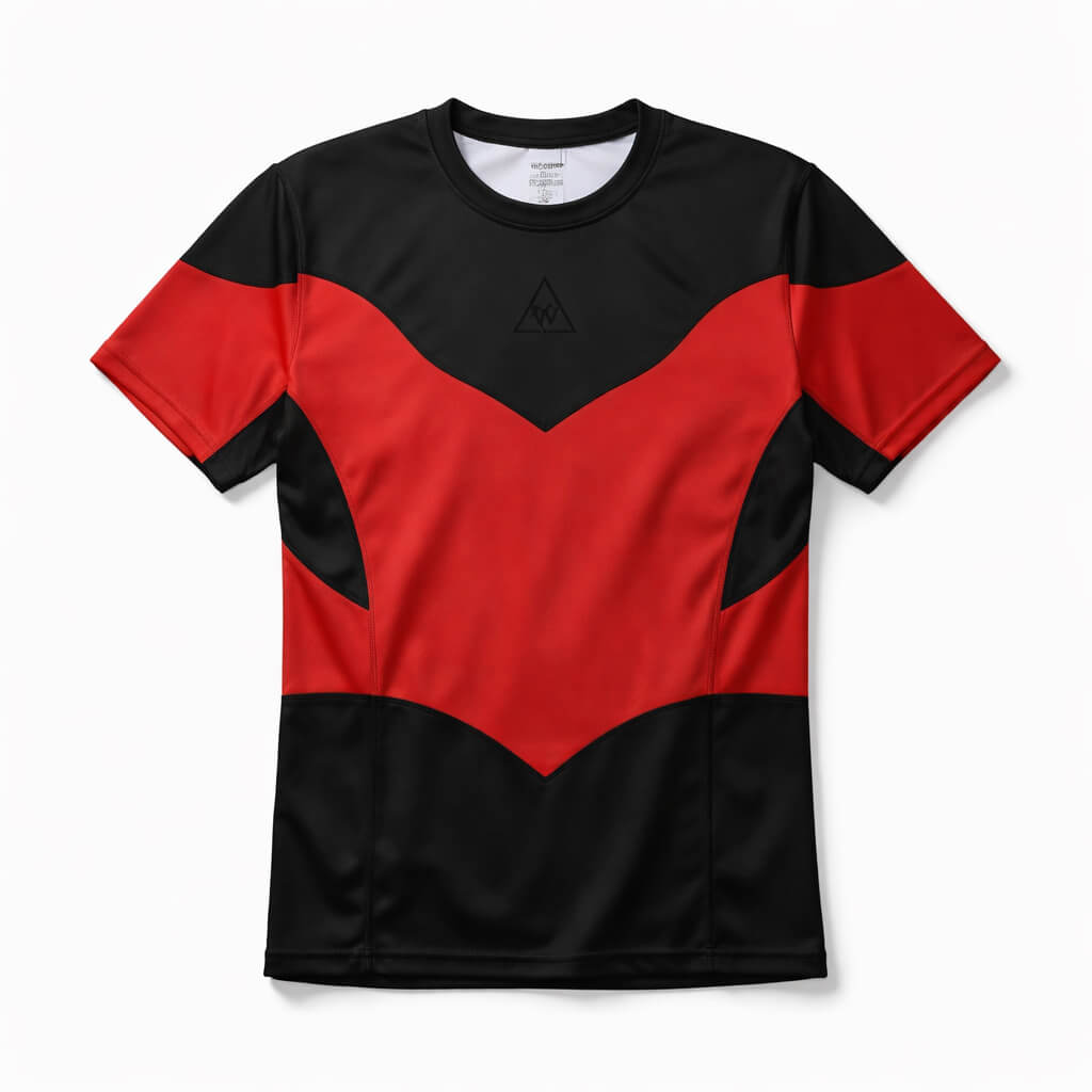 Red V-Panel Compression Rash Guard