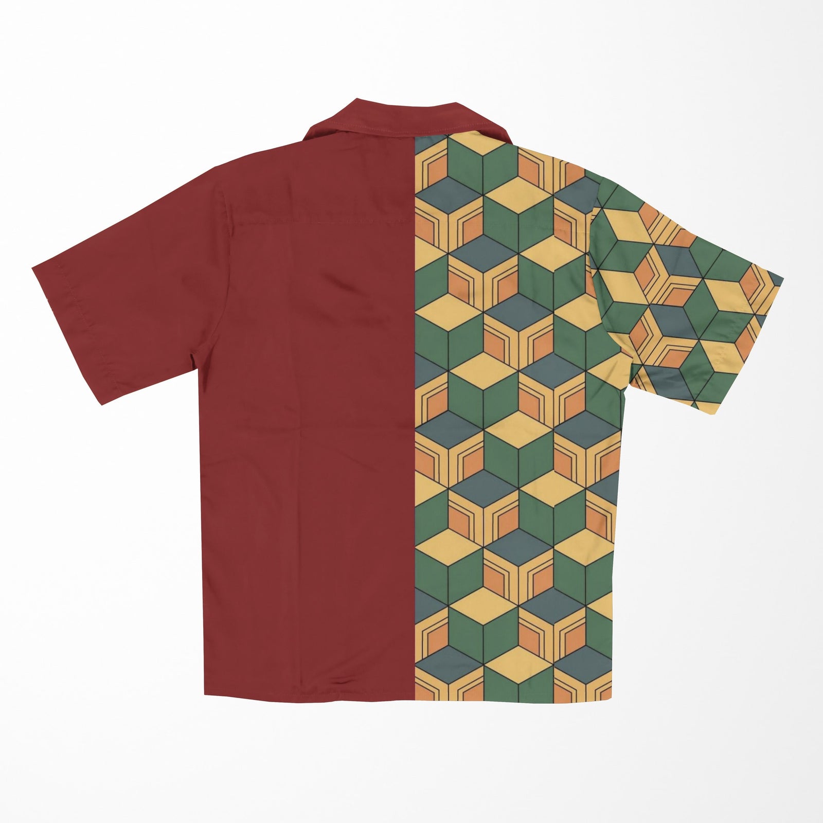 DS Water Pillar Pattern Button Up Hawaiian Shirt