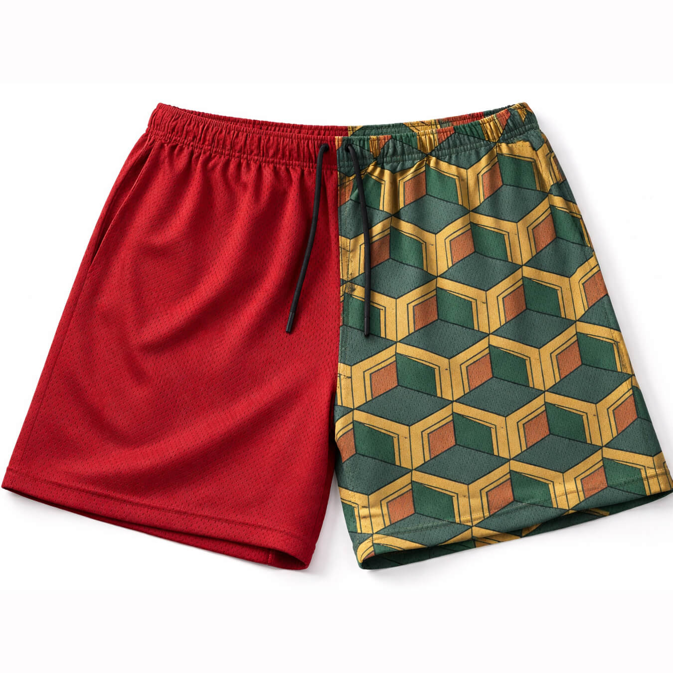 Water Pillar Pattern Mesh Shorts