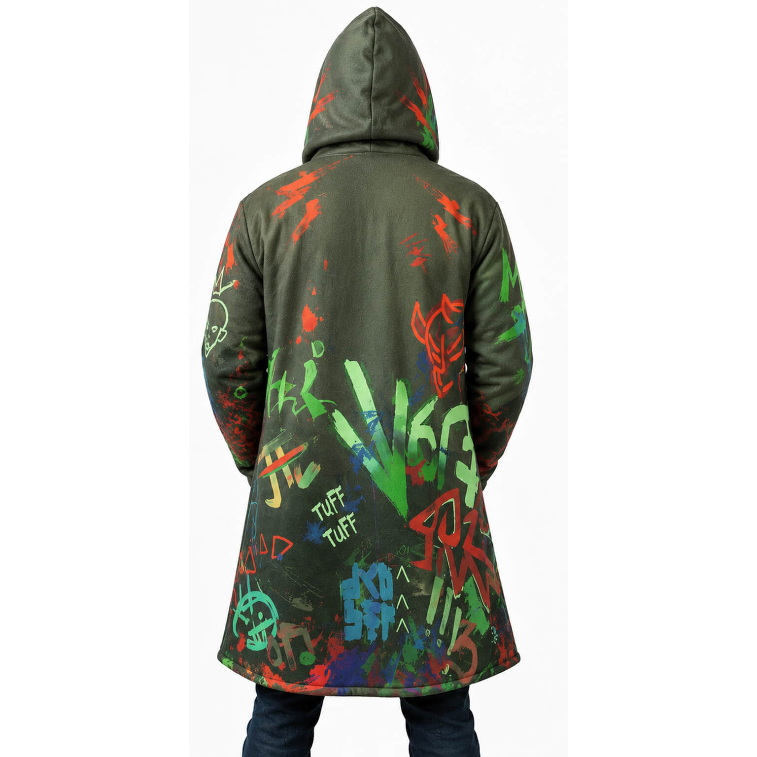 Tuff Graffiti Hooded Cloak Coat