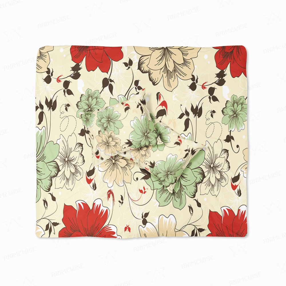 Floral Brushed Duvet Cover Bedding