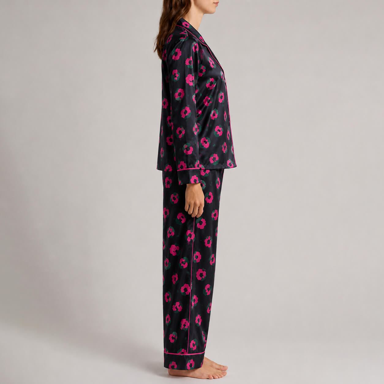 Women's Electric Bloom Satin Pajama Set