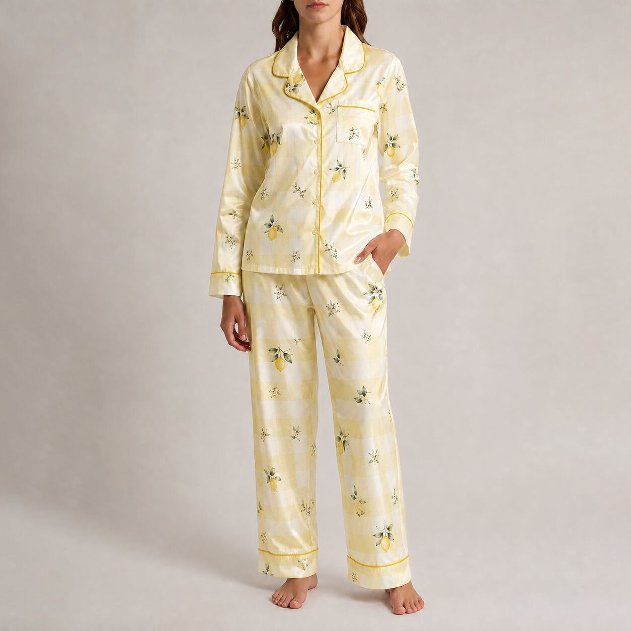 Women's Lemon Grove Satin Pajama Set