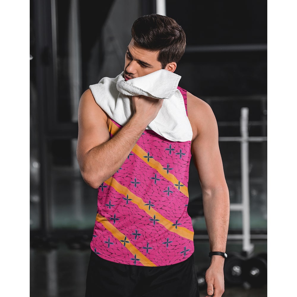Blood Demon Art Pattern Curved Hem Tank Top