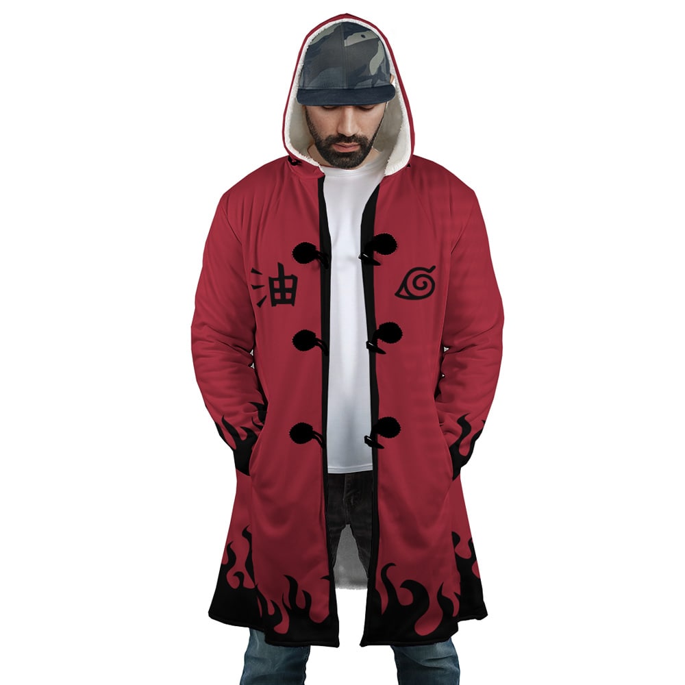 Shinbi Chief Kanji Fleece Hooded Cloak Coat