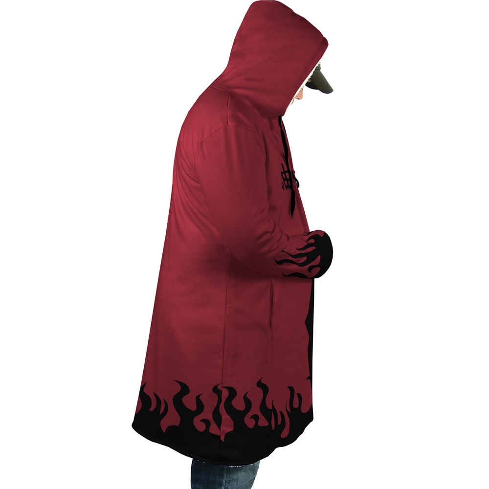 Shinbi Chief Kanji Fleece Hooded Cloak Coat