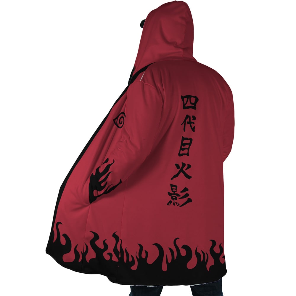 Shinbi Chief Kanji Fleece Hooded Cloak Coat