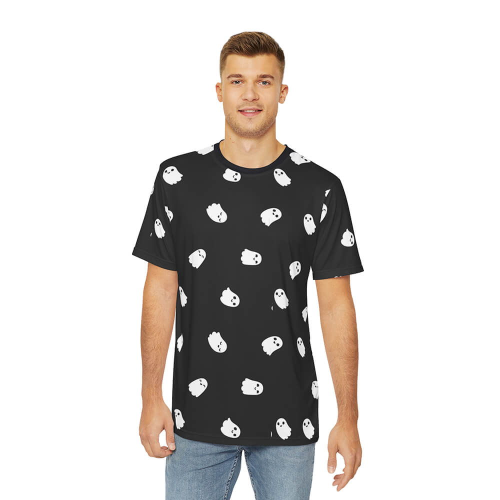 Halloween Ghost all Over Brushed Casual T-Shirt