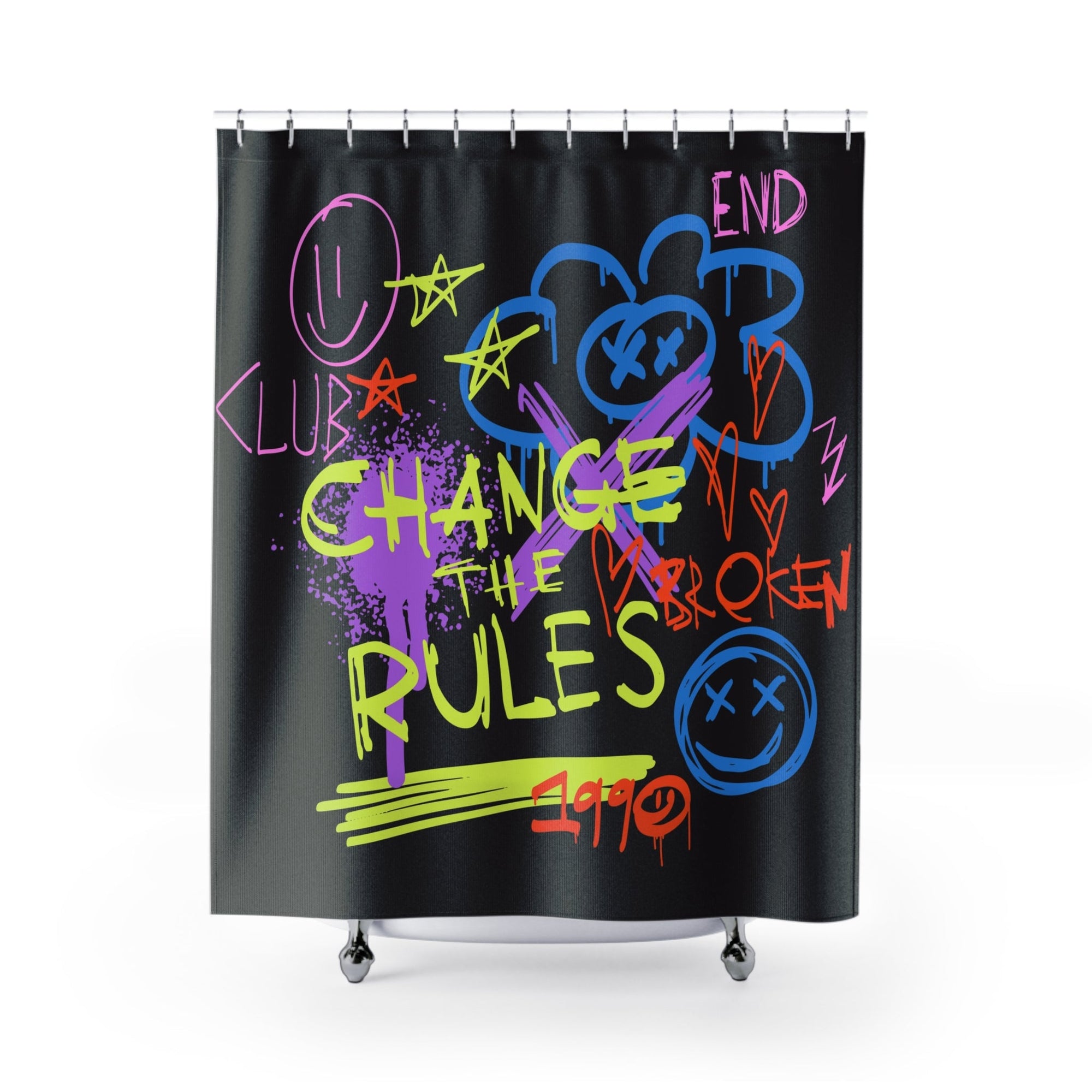 Urban Graphiti Change The Broken Rules Shower Curtains