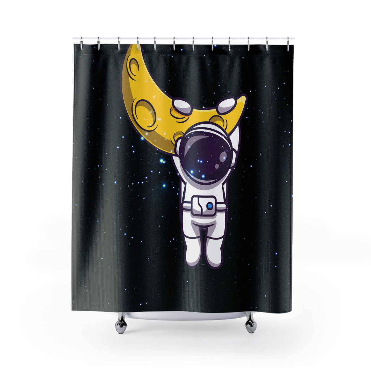 Hanging Astronaut Hip Moon Shower Curtains