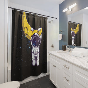 Hanging Astronaut Hip Moon Shower Curtains