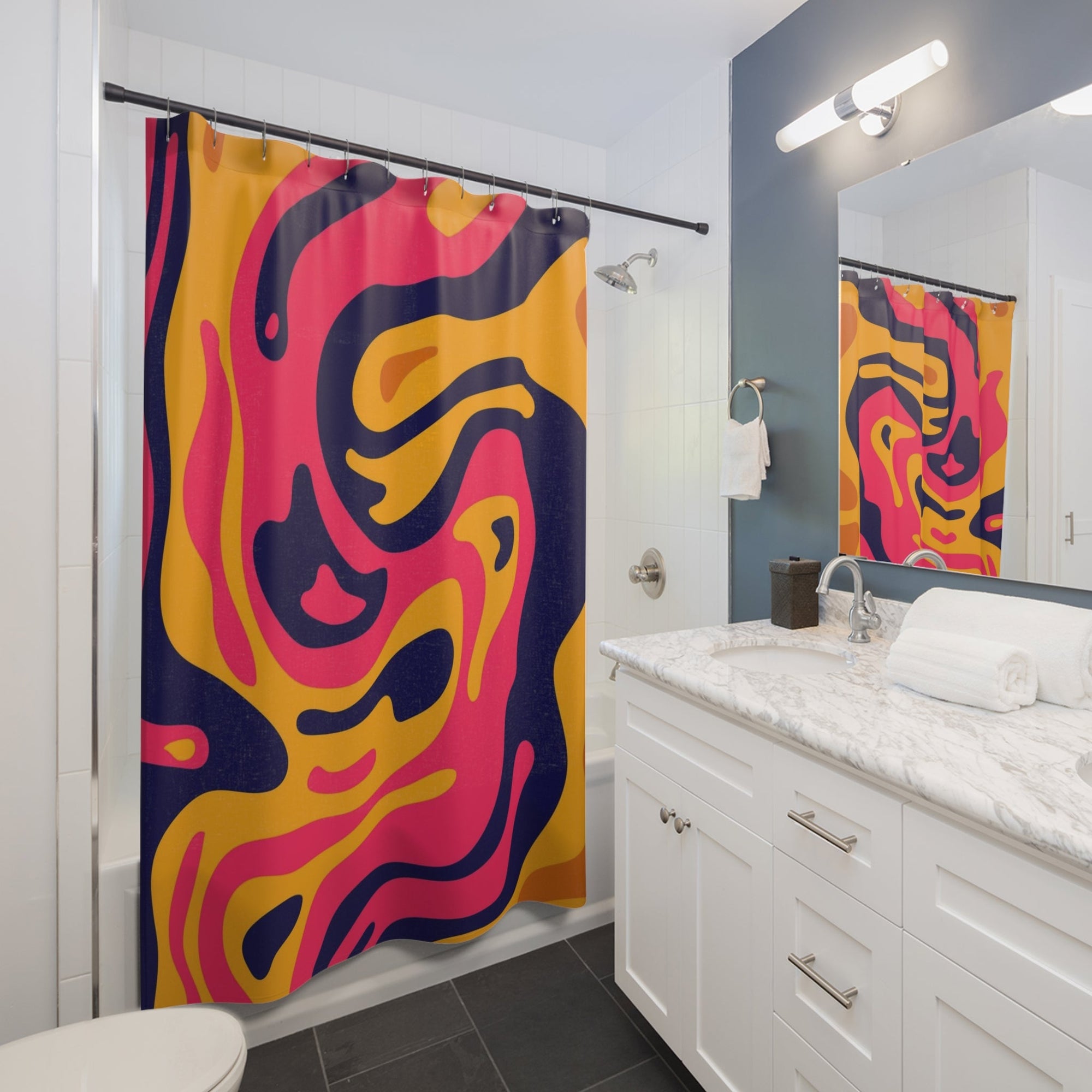 Fluid Abstract Pattern Shower Curtains