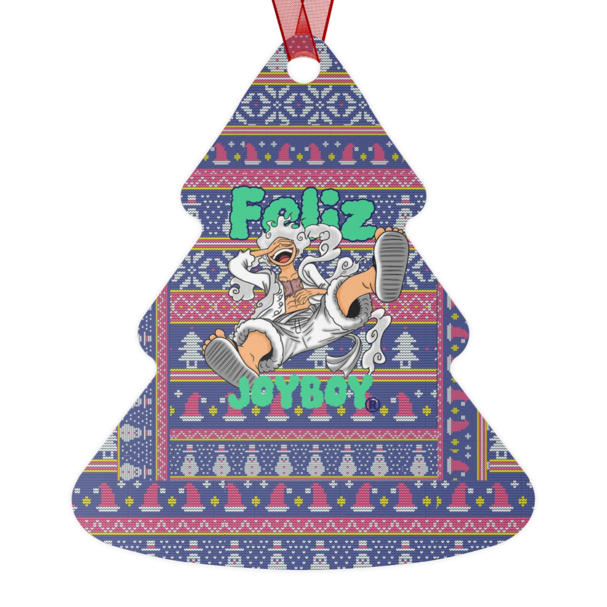 Feliz Joy Boy Metal Ornaments