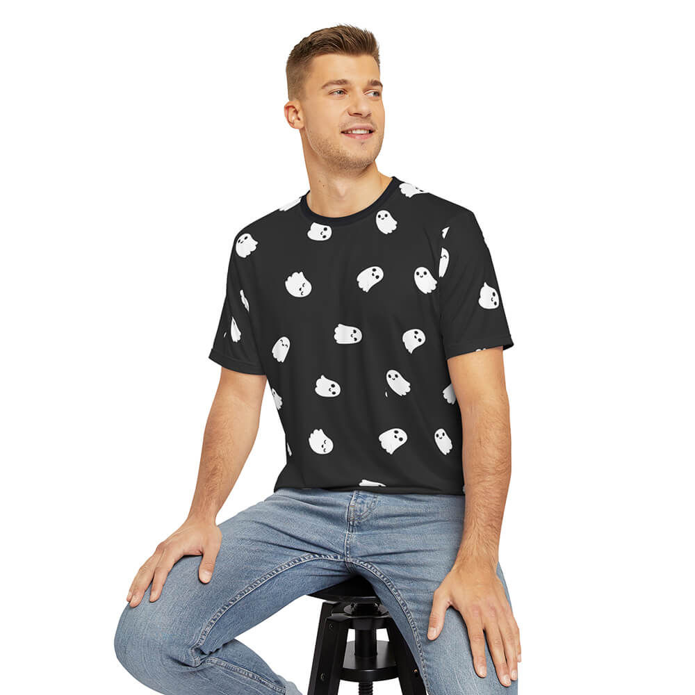 Halloween Ghost all Over Brushed Casual T-Shirt