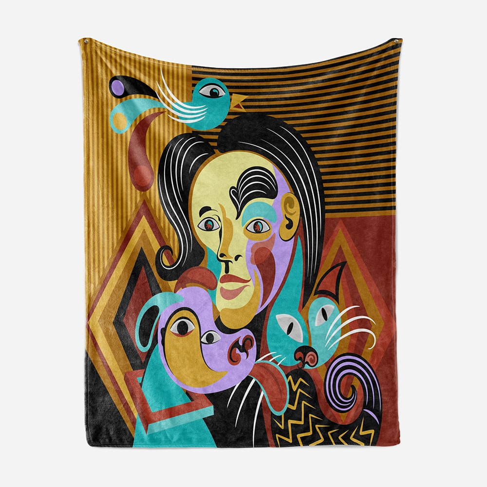 Abstract Cubism Art Blanket