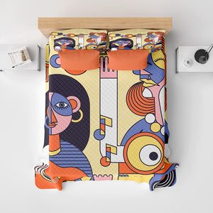 Abstract Music Art Quilt Bedding