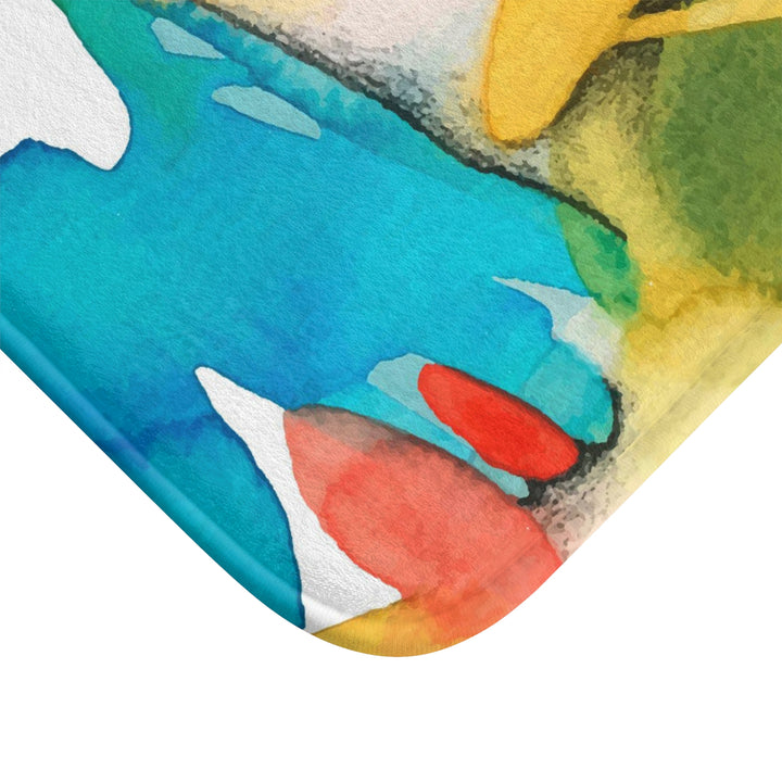 Abstract Watercolor Dream Space Brushed Bath Mats