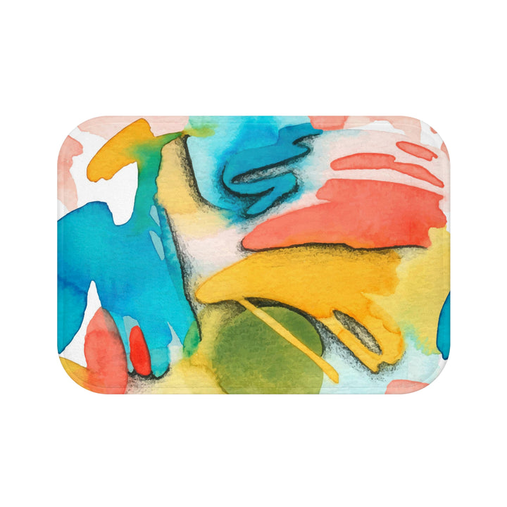 Abstract Watercolor Dream Space Brushed Bath Mats