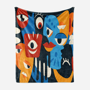 Abstracted Faces Art Blanket
