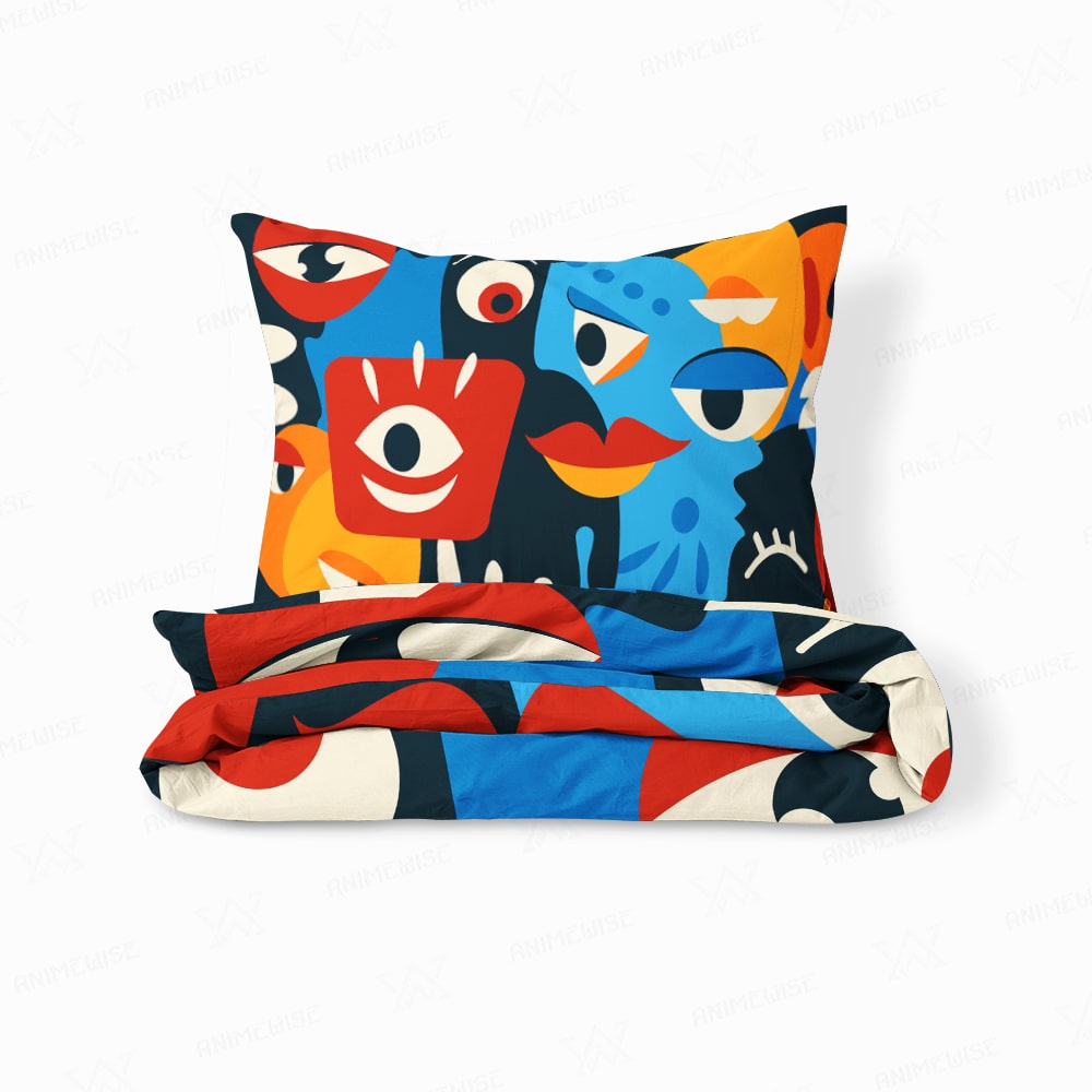 Abstracted Faces Art Comforter Bedding