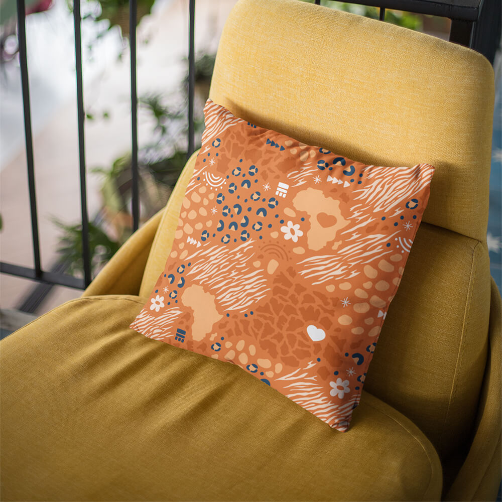 African Abstract Art Throw Pillow