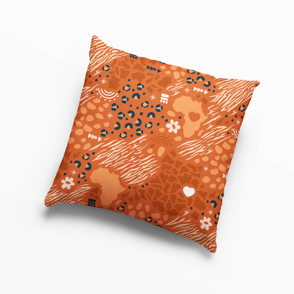 African Abstract Art Throw Pillow
