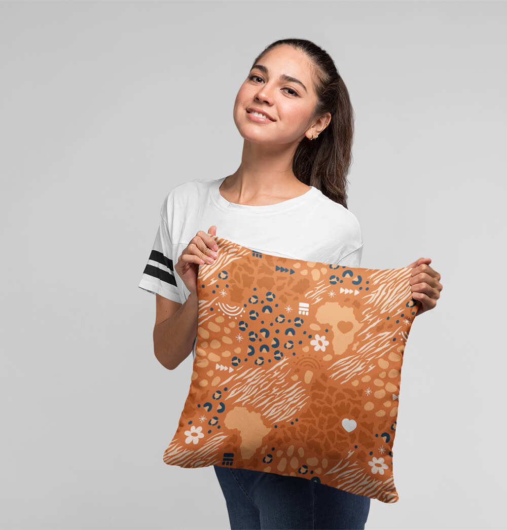 African Abstract Art Throw Pillow