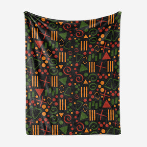 African Abstract Pattern Black Culture Blanket