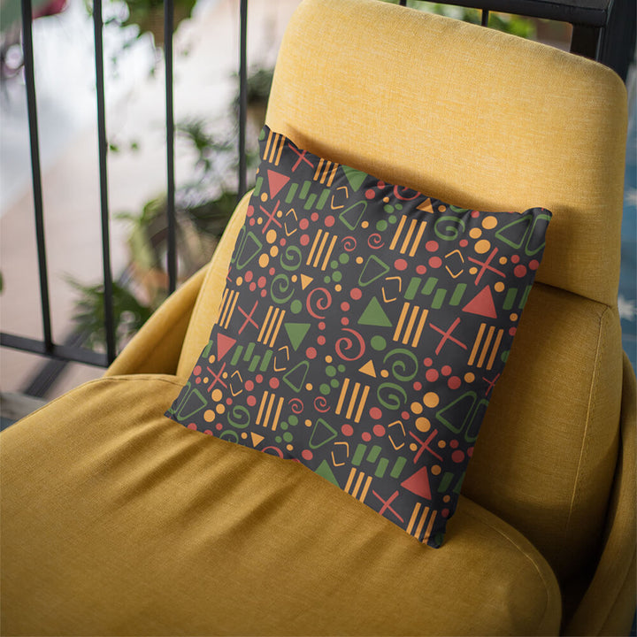 African Abstract Pattern Black Culture Throw Pillow