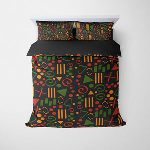 African Abstract Pattern Black Culture Comforter Set Bedding