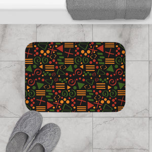 African Abstract Pattern Black Culture Bath Mats