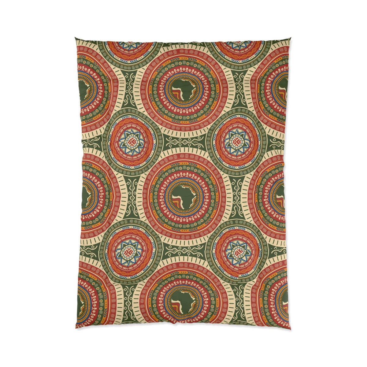 African Art Pattern Map Comforter Set Bedding