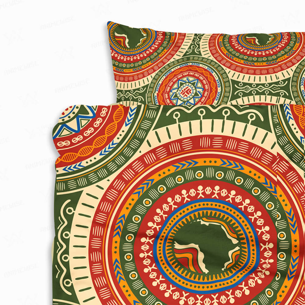 African Art Pattern Map Comforter Set Bedding