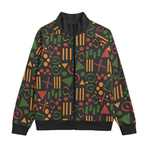 African Black Heritage Pattern Collar Up Jacket