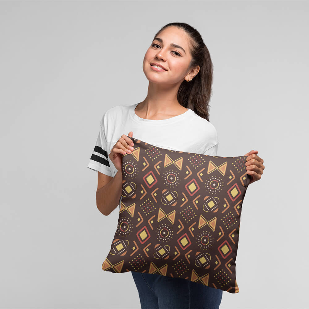 African Black Heritage Pattern Throw Pillow