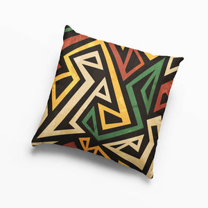 African Geometric Abstract Art Throw Pillow