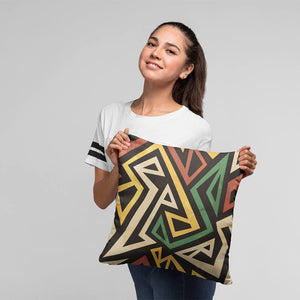 African Geometric Abstract Art Throw Pillow