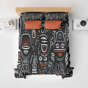 African Ivorian Ethnic Pattern Quilt Bedding